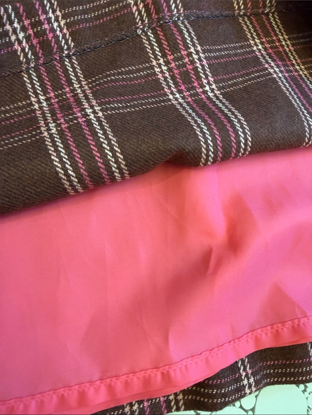NWT Jacadi Paris Rhante Plaid Pinafore Dress Brown Pink Girls 12Y - Picture 9 of 10